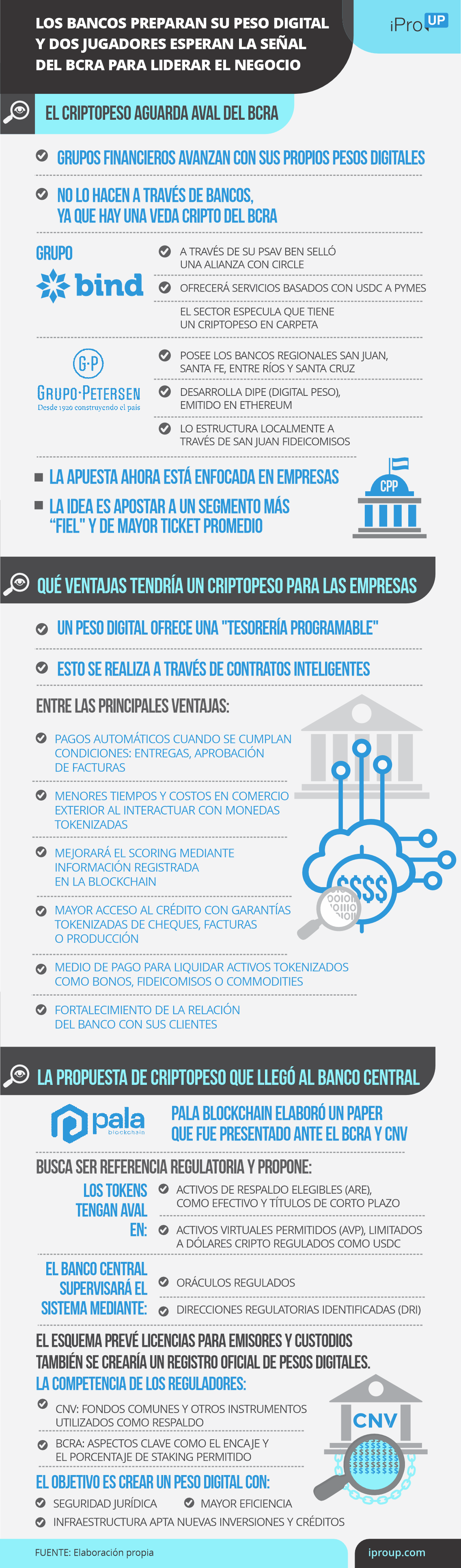 Bancos preparan su peso digital y dos jugadores esperan la señal del BCRA para liderar el negocio
