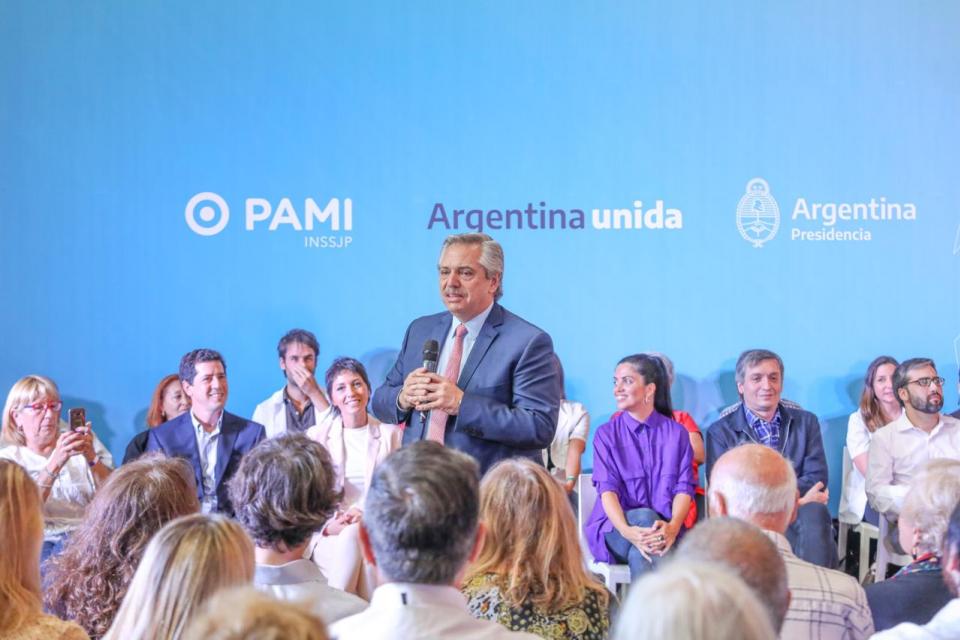 El presidente, Alberto Fernández, durante el anuncio del plan Vivir mejor