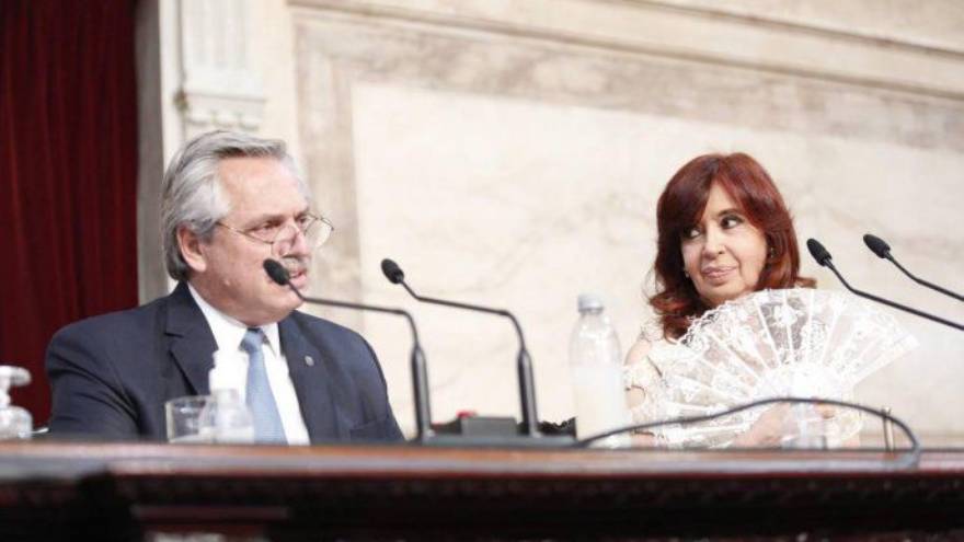 Alberto Fernández y Cristina, en el Congreso.