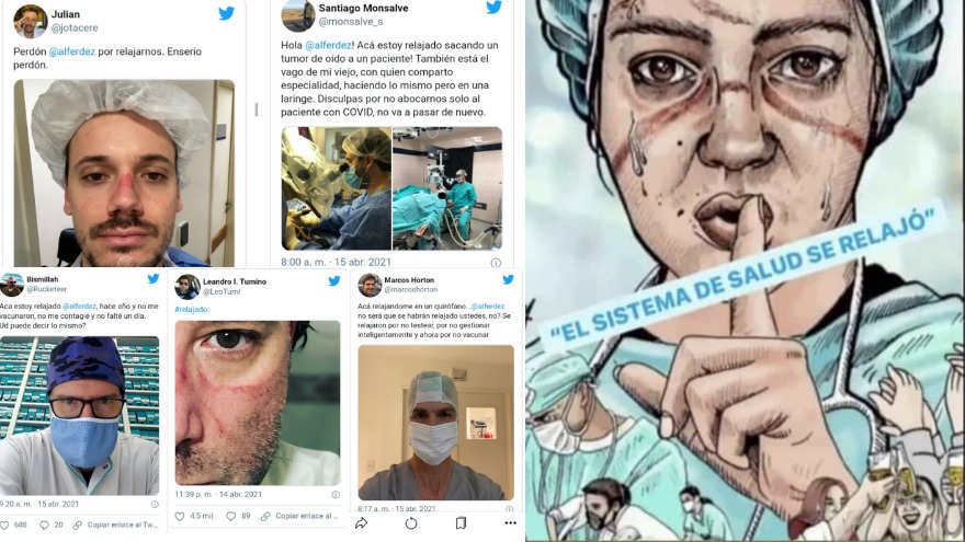 El personal de salud mostró su indignación ante los dichos del Presidente en redes sociales