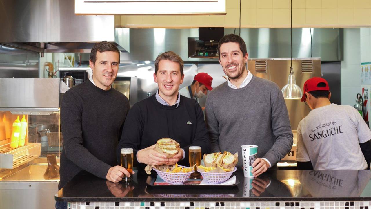 Juan Manuel Ghio, Pedro Corrado y Agustín Ghio, cofundadores de Milanga & Co