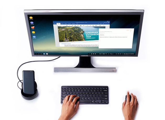 Samsung ofrece su plataforma Dex que sirve para computadoras y celulares Galaxy.