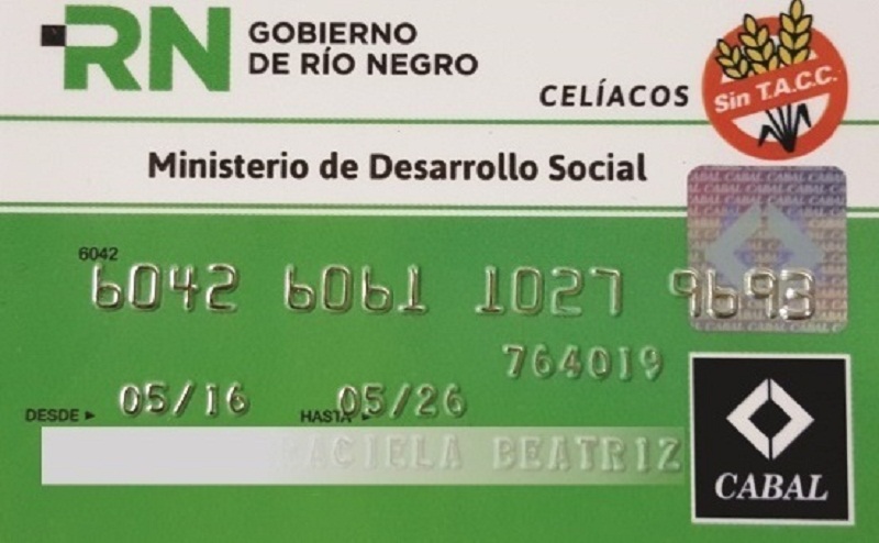 Tarjeta de débito para celíacos
