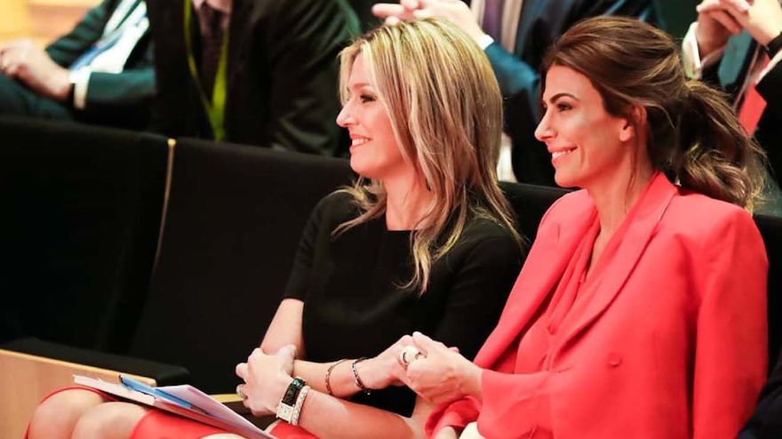 Máxima junto a la primera dama, en uno de los encuentros durante el G20