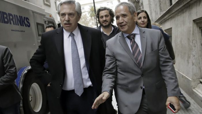 Palazzo junto a Fernández. El bancario es precandidato a diputado nacional.