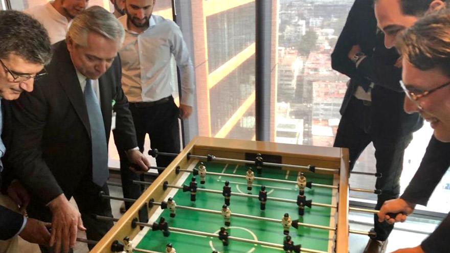 Fernández se entretuvo en Globant.
