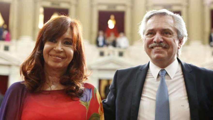 Cristina Fernández de Kirchner, junto al actual presidente, Alberto Fernández