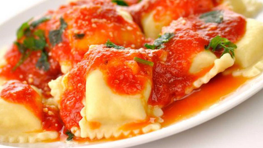 Los ravioles muestran la clara influencia italiana