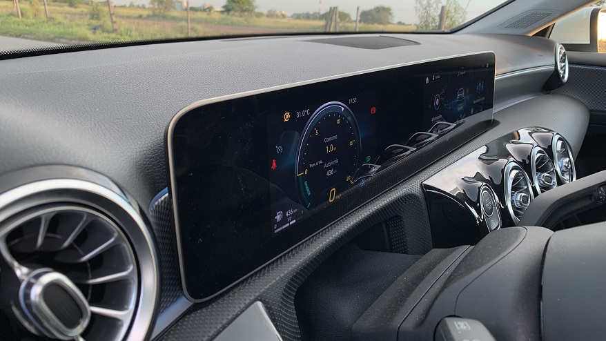 La pantalla del Mercedes Benz Clase A, la más grande.