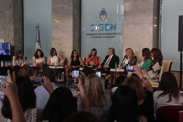 El presidente Alberto Fernández durante la jornada