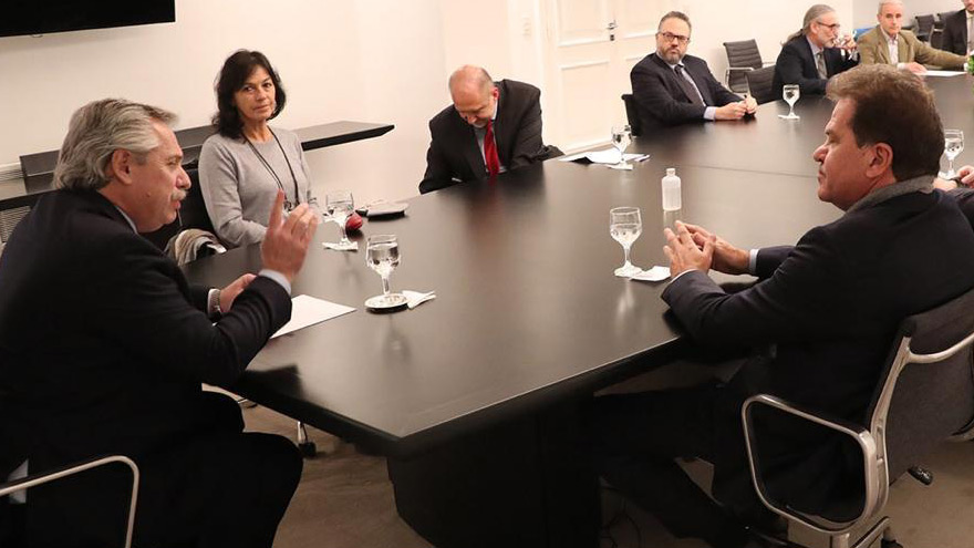 Alberto Fernández en reunión con el CEO de Vicentin en Olivos