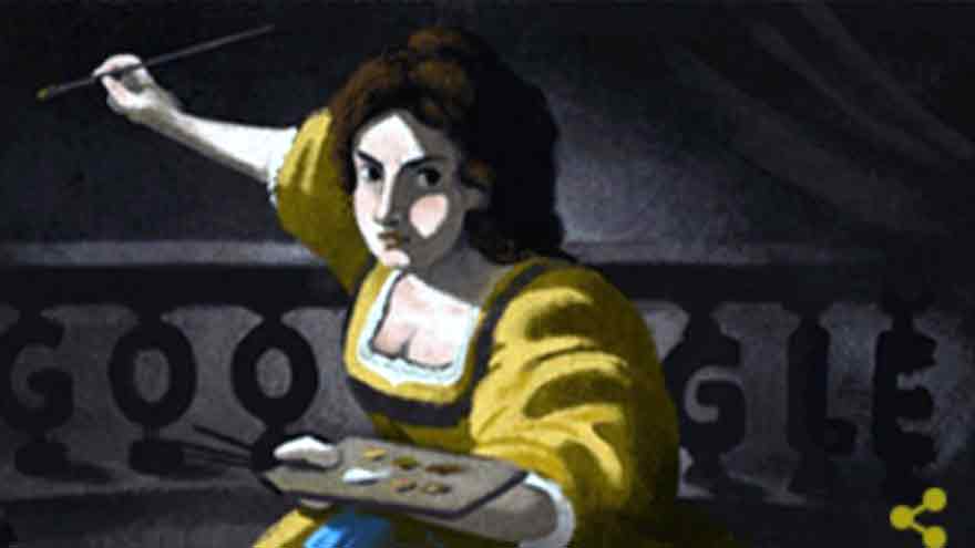 Este mes Google homenajeó a la artista italiana Doodle Artemisia Gentileschi.