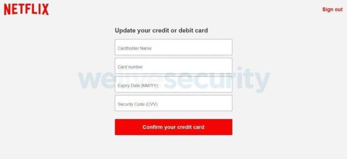 El mail redirecciona a una página en la que piden datos bancarios