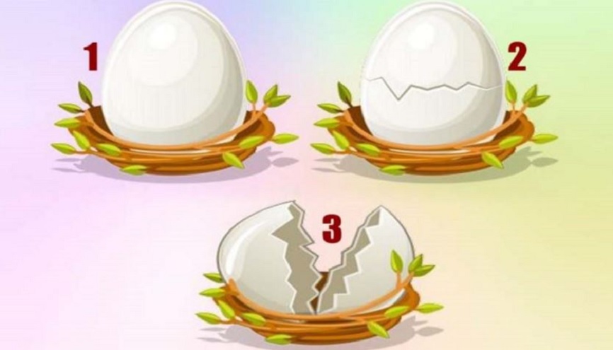 La imagen contiene tres huevos diferentes. Cada una con una explicación para saber si el amor está cerca