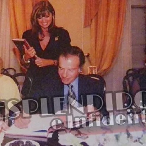 Adriana Salgueiro junto a Carlos Saúl Menem y Moria Casán en la Quinta de Olivos.