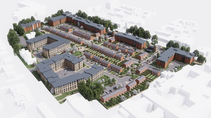 Mega desarrollo inmobiliario en el centro de la ciudad de Derby, Reino Unido.