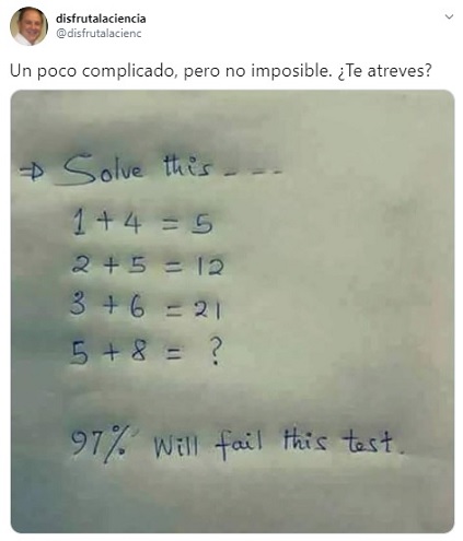 solo el 3% de las personas puede resolver este brutal problema matemático