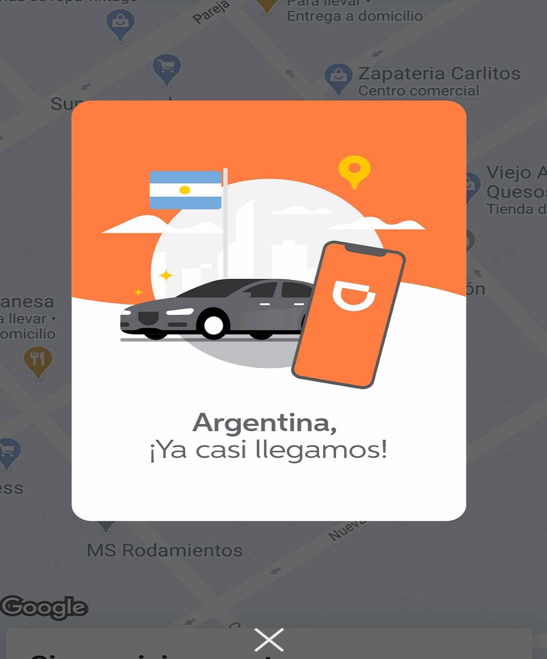 La app de DiDi ya preanuncia el inicio de la actividad comercial en su app para la Argentina