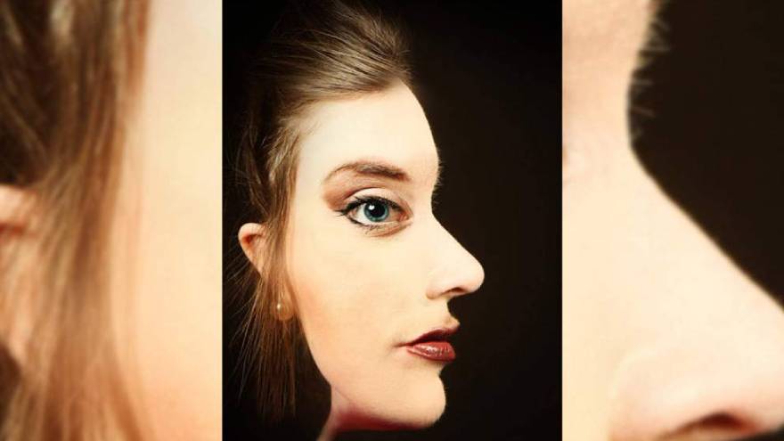 ¿La ves de frente o de perfil?