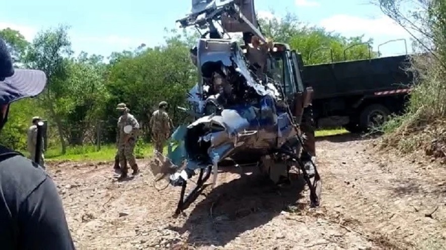 Así quedó el helicóptero de Jorge Brito