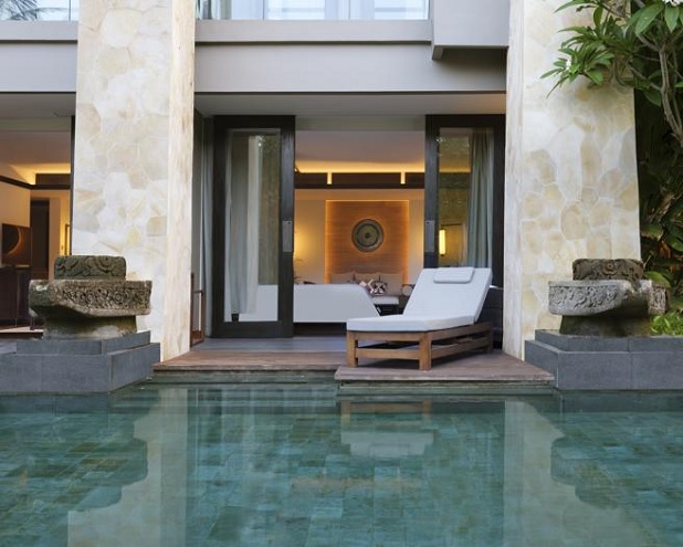 Algunas de las habitaciones del Apurva Kempinski cuentan con piscina privada