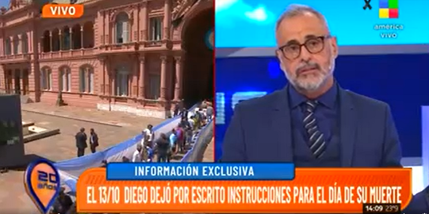 Jorge Rial anunció en su programa que tenía el documento firmado por Maradona