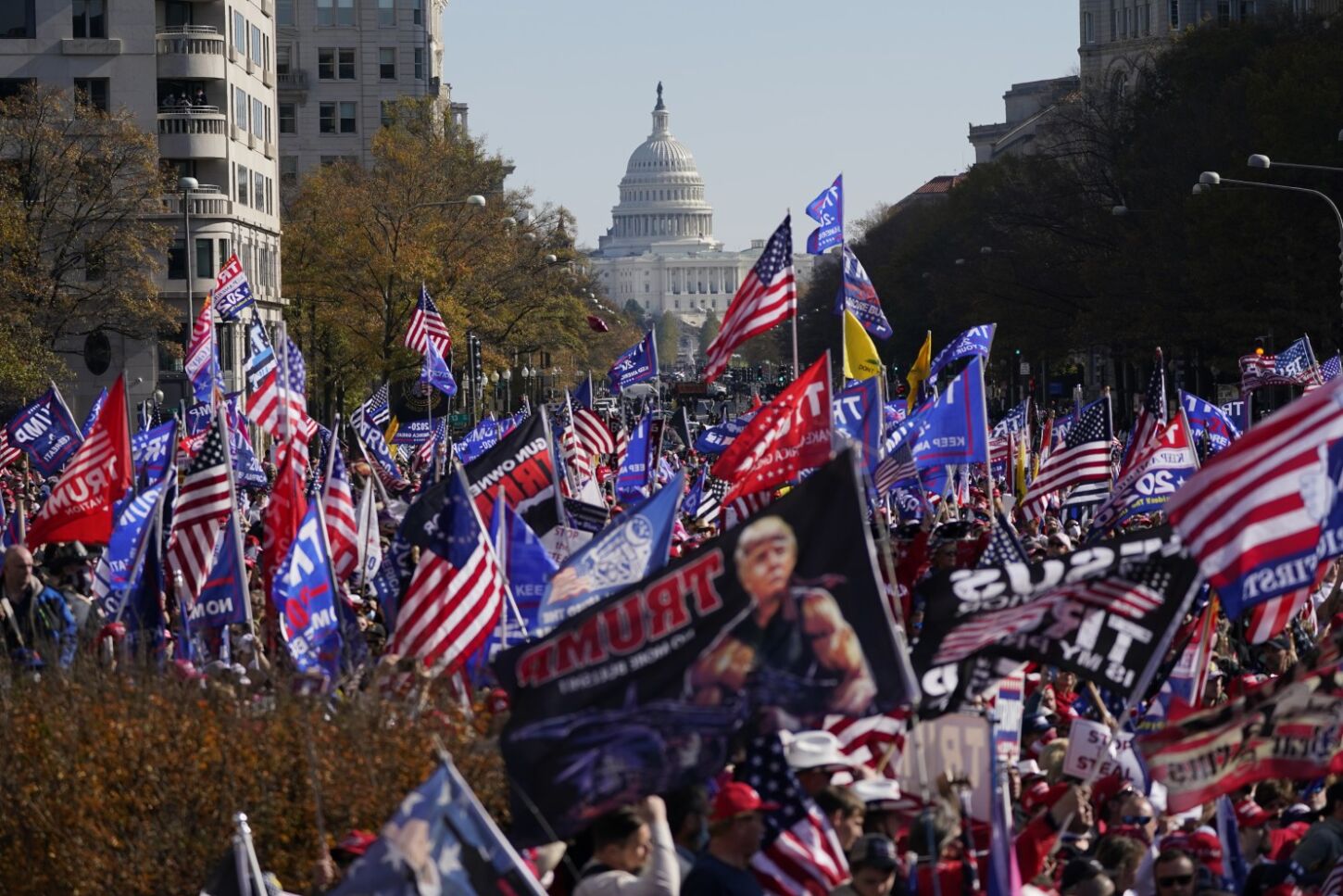 Manifestación multitudinaria de los simpatizantes de Trump en Washington D. C. pidiendo que se esclarezca el fraude en las elecciones