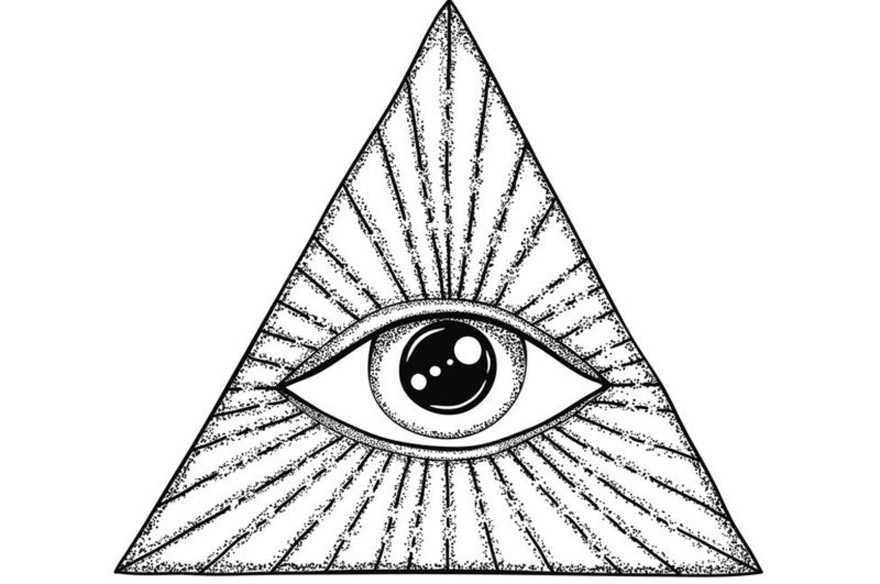 A lo largo de la historia se realizaron diferentes imágenes de un ojo dentro de un triángulo.