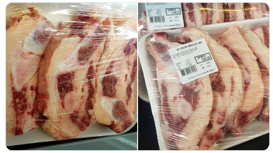 Más grasa que carne: algunas de las imágenes que se compartieron con indignación en las redes sociales.