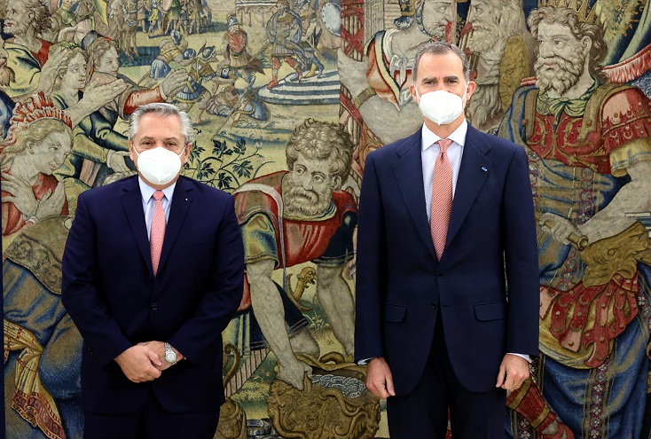 comenzó su agenda del día con un encuentro en el Palacio de la Zarzuela con el Rey de España, Felipe VI de Borbón