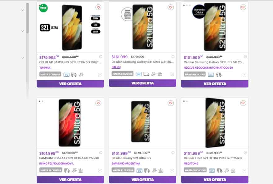 También hay modelos de Samsung en oferta en el Hot Sale.