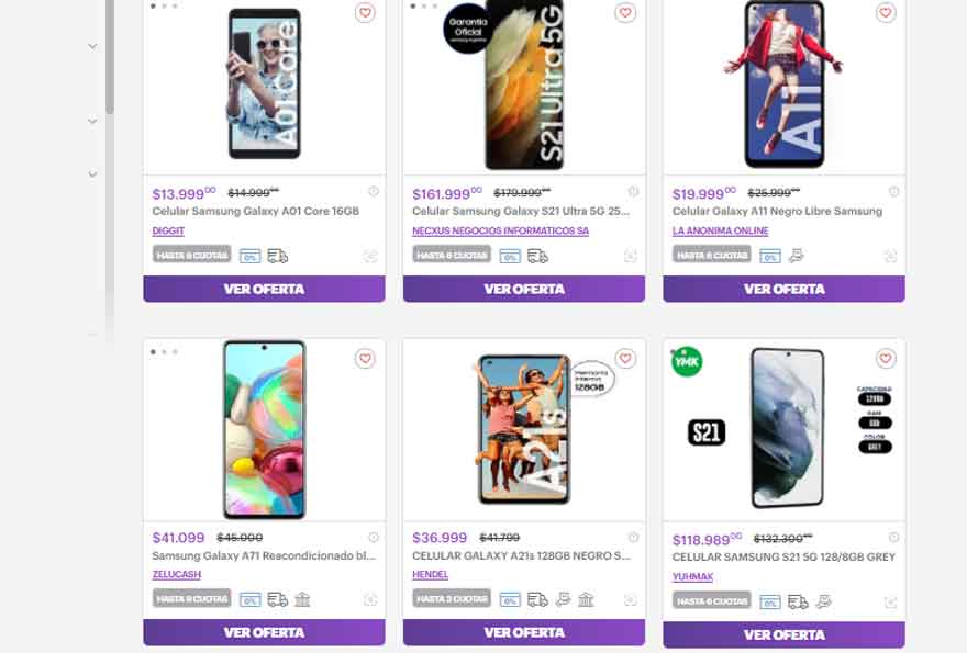 También hay modelos de otros Samsung Galaxy en oferta.