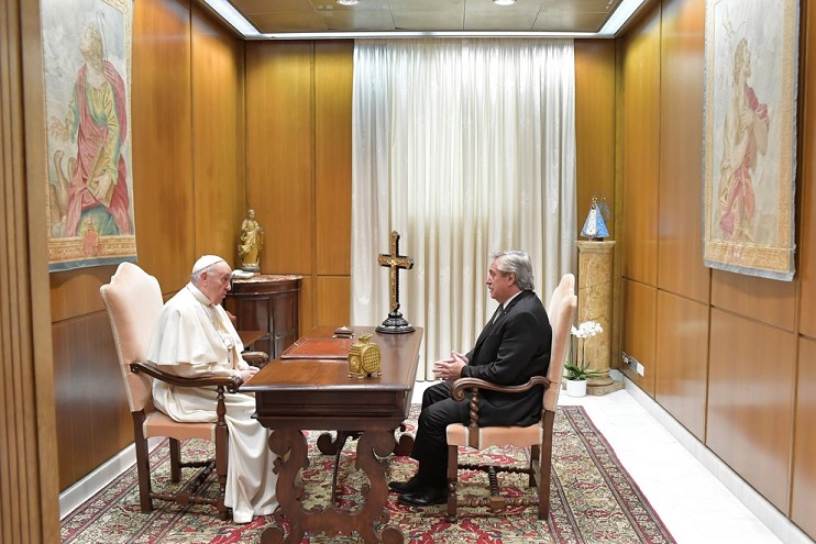 Alberto Fernández y el Papa Francisco se reunieron a solas