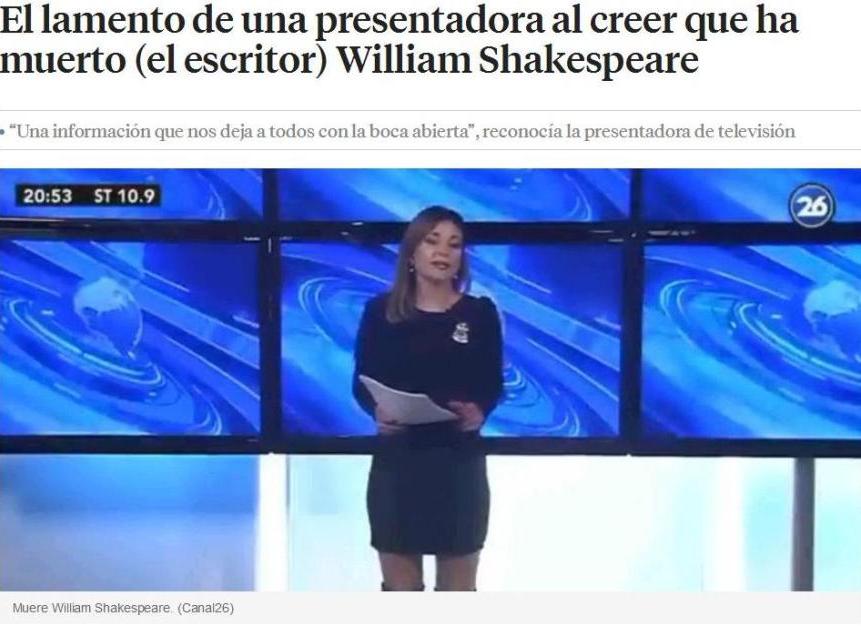 El blooper llegó a la portada del sitio español La Vanguardia