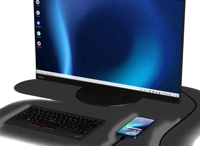 El Moto G100 se puede conectar con teclado y monitor de PC.