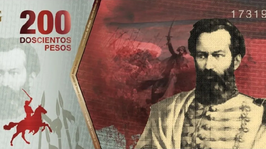 Una aproximación no oficial sobre cómo podría lucir un billete con la imagen de Güemes.