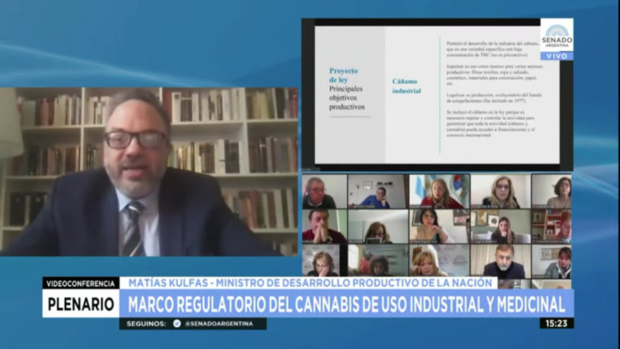 El ministro Kulfas, entusiasta sobre las posibilidades de desarrollo del cannabis.