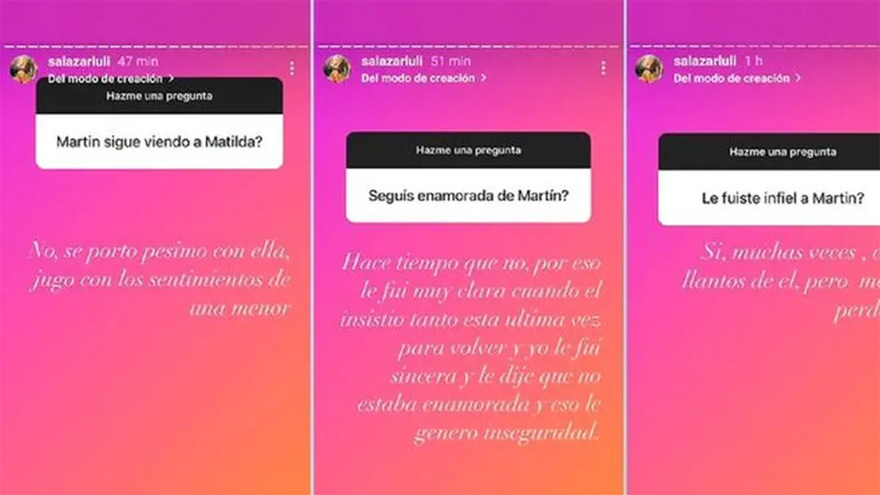 Explosivo: Luciana Salazar confesó su infidelidad a sus fans de Instagram.