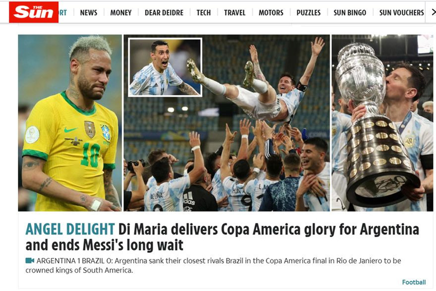 The Sun contrapone a Neymar y Lionel Messi.