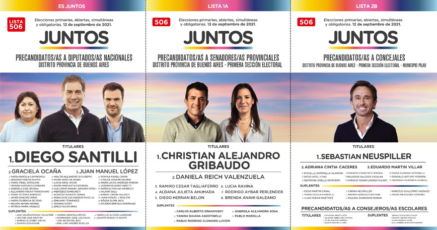 La lista que lleva a Neuspiller como primer precandidato a concejal por Pilar.