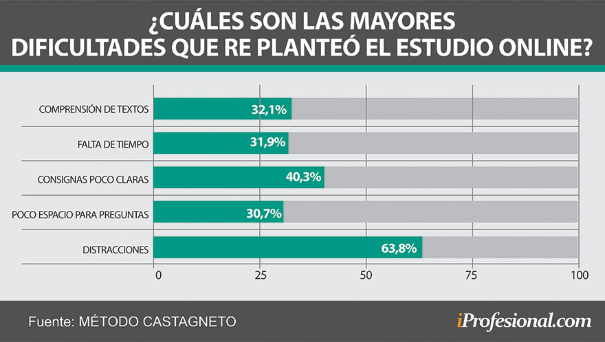 Principales dificultades para estudiar que mencionaron los alumnos a Método Castagneto