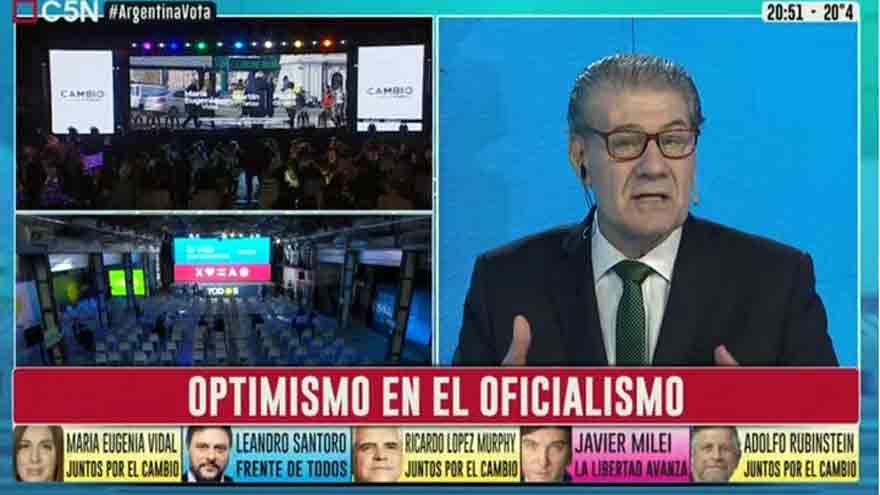 A las 20.51 C5N hablaba de optimismo en el oficialismo.
