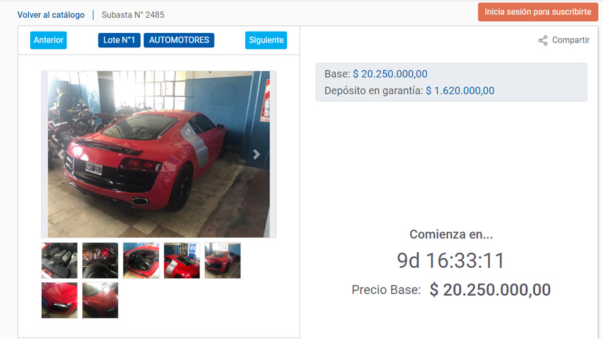 También se podrá ofertar por este Audio subastado por Aduana.