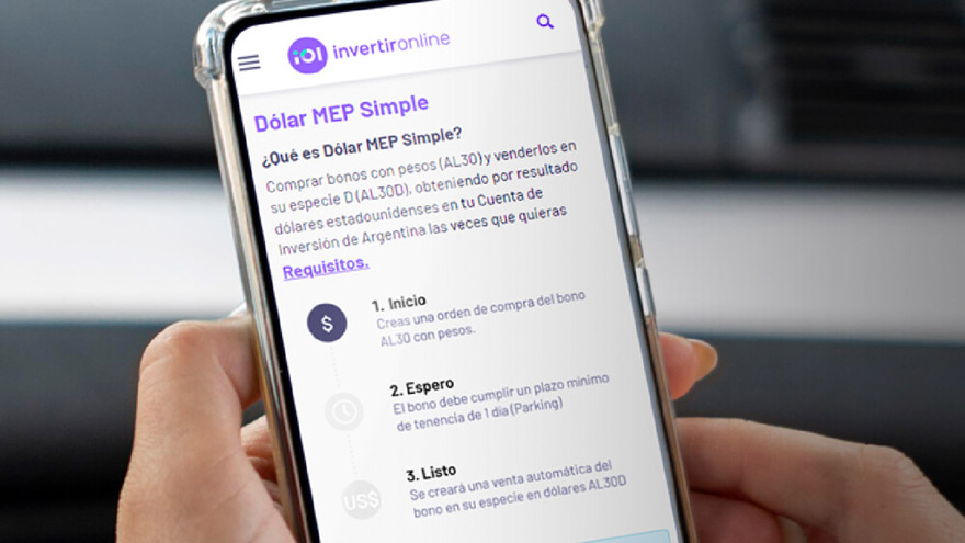 La plataforma de IOL invertironline, accesible también desde el celular.