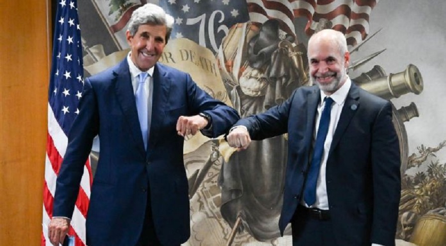 Rodríguez Larreta también se reunió con ex secretario de Estado norteamericano John Kerry