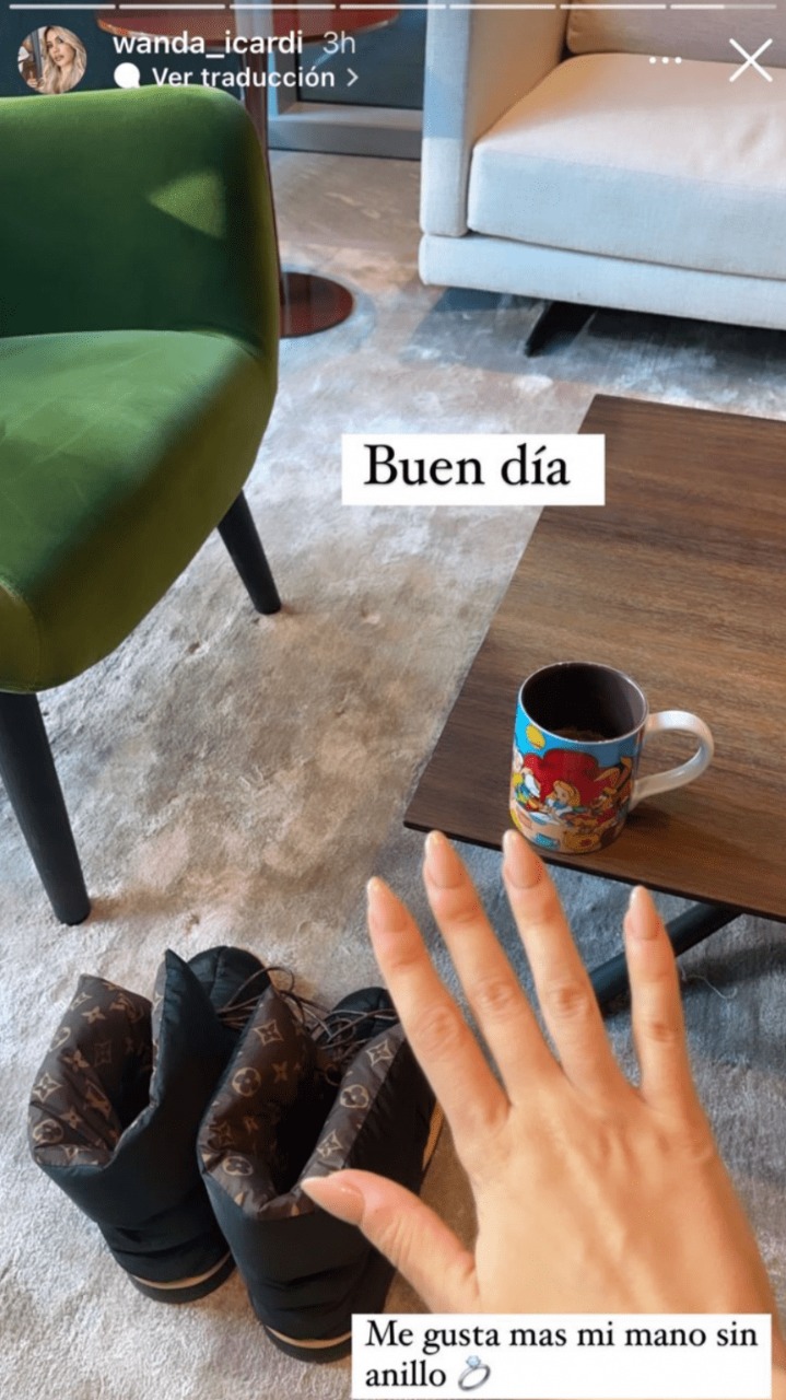 Posteo de Wanda Nara en su cuenta de Instagram esta mañana