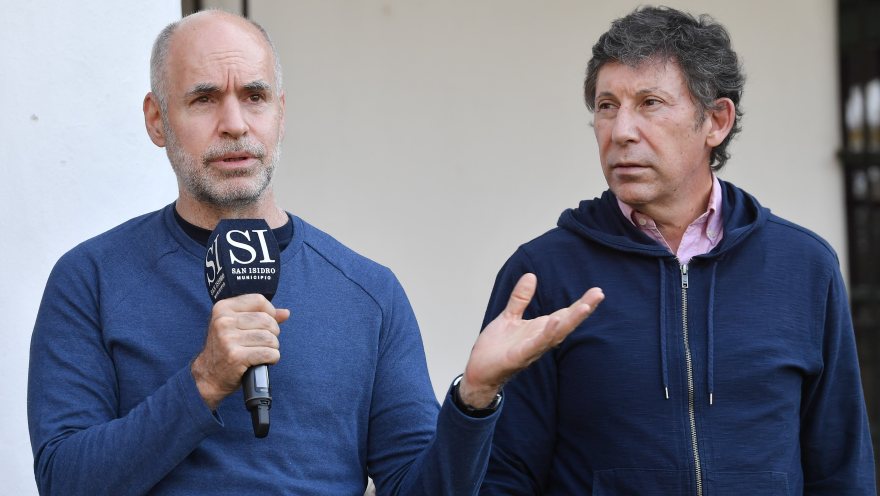 El jefe de Gobierno porteño junto al intendente de San Isidro, Gustavo Posse