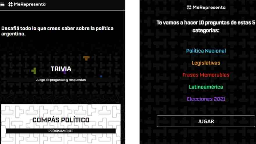 El sitio incluye una sección de pruebas de conocimientos.