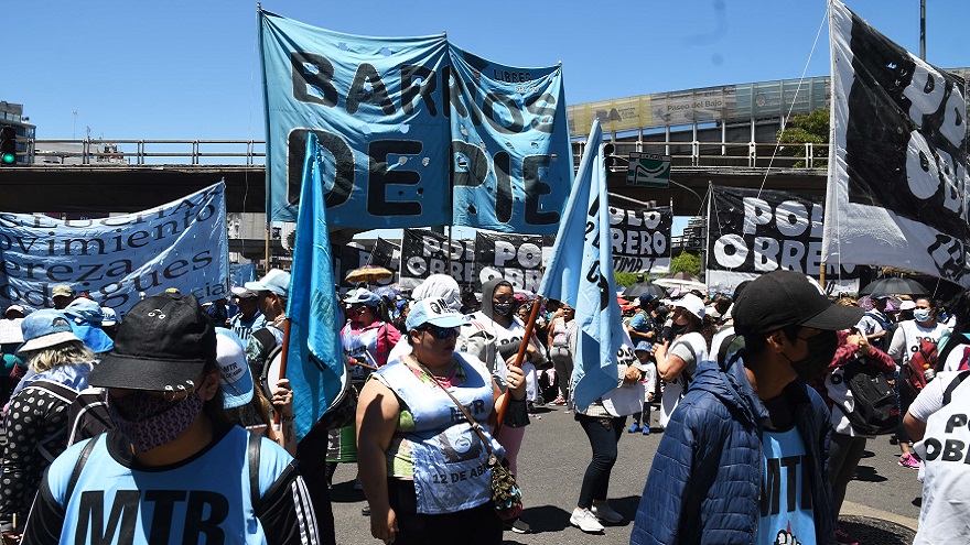 La marcha piquetera tuvo como protagonistas a agrupaciones aliadas del Gobierno, como Barrios de Pie