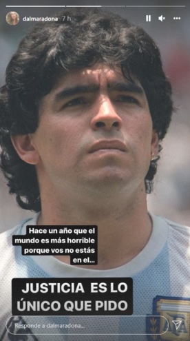Dalma Maradona recordó a Diego con un sentido mensaje a un año de su muerte.